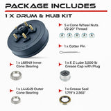 Trailer Hub and Drum Assembly Kit for 3500 lbs Axle (5 Lug)