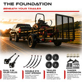 3500 lbs Tandem Axle Kit - Trailer Idler Axles, Suspension & Wheels