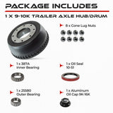 Trailer Drum Standard Assembly Kit for 10000 lbs Axle (Made After May 2013)