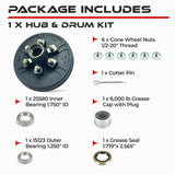 Hub and Drum Assembly Kit for 6000 lbs Axle (6 Lug)