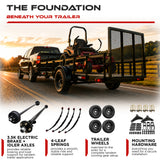 3500 lbs Tandem Axle Kit - Electric Trailer Brake & Idler Axles with Wheels