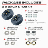 Trailer Hub and Drum Assembly Kit for 3500 lbs Axle (Set of 2)