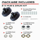 Hub and Drum Assembly Kit for 7000 lbs Axle (Set of 2)