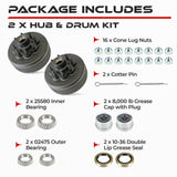 True Hub and Drum Assembly Kit for 8000 lbs Axle (Set of 2)