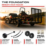 3500 lbs Single Axle Kit - Electric Trailer Brake Axle, Suspension & Wheels