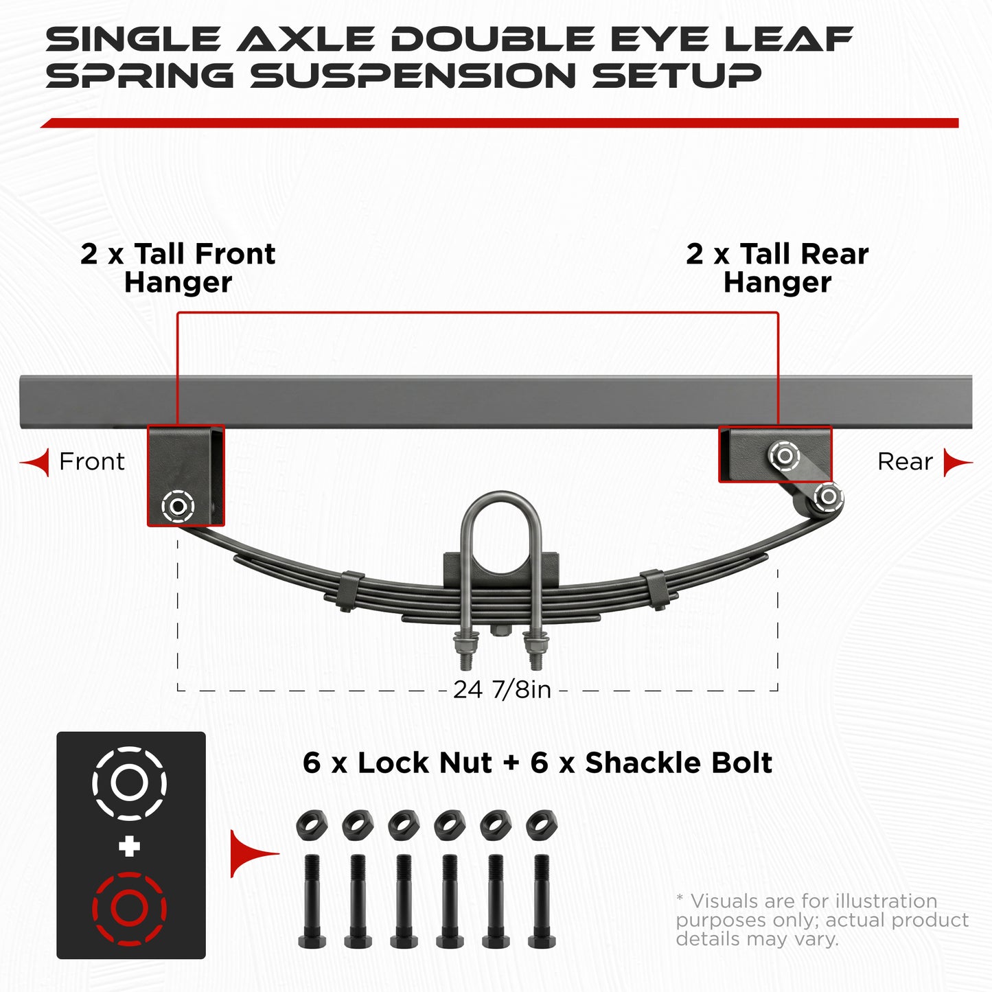 Single Axle Trailer Hanger Kit for 2000-7000 lbs