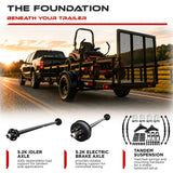 5200 lbs Tandem Axle Kit - Electric Trailer Brake & Idler Axles with Suspension