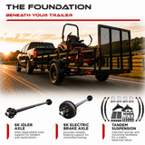 6000 lbs Tandem Axle Kit - Electric Trailer Brake & Idler Axles with Suspension
