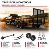 5200 lbs Single Axle Kit with Wheels – Idler Trailer Axle & Suspension