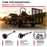 3500 lbs Tandem Axle Kit - Electric Trailer Brake & Idler Axles with Suspension