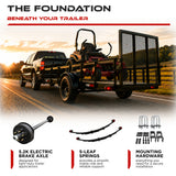 5200 lbs Trailer Axle Kit - 6 Lug Electric Brake Axle & Suspension