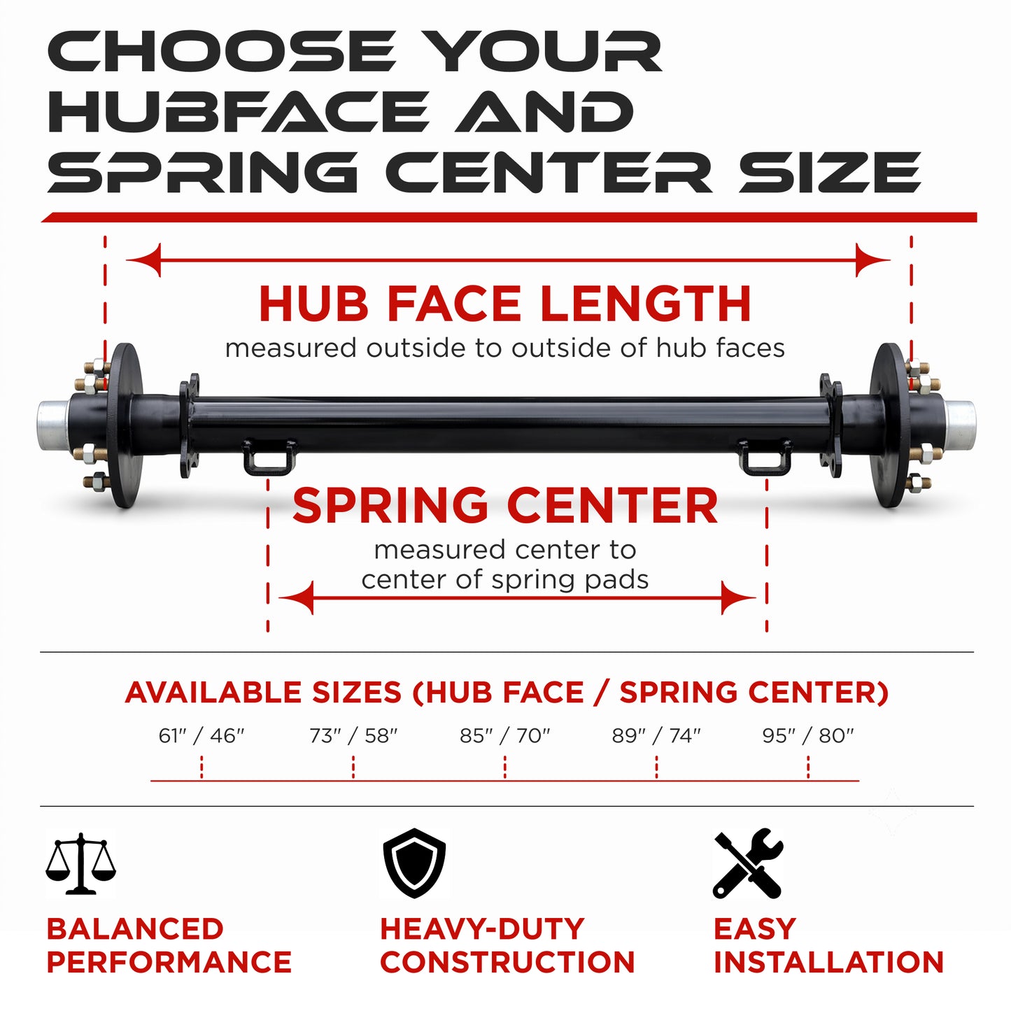 Trailer Idler Axle - 3500 lbs (5 lug)