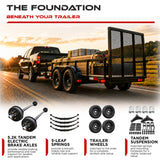 5200 lbs Tandem Trailer Axle Kit with Wheels - Dual Electric Trailer Brake Axles