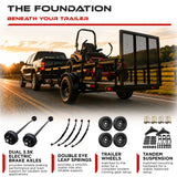 3500 lbs Tandem Axle Kit - Electric Trailer Brake Axles, Suspension & Wheels