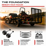 6000 lbs Tandem Axle Kit - Electric Trailer Brake Axles & Suspension