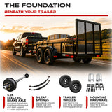 5200 lbs Single Axle Kit with Wheels - Electric Trailer Brake Axle & Suspension