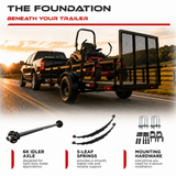 6000 lbs Trailer Axle Kit - 6 Lug Idler Axle, Double Eye Springs & Suspension