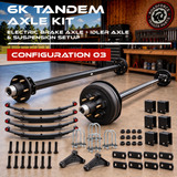 6000 lbs Tandem Axle Kit - Electric Trailer Brake & Idler Axles with Suspension