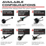Trailer Axle - 3500 lb (Leaf Springs & U-Bolts Hardware)