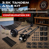 3500 lbs Tandem Axle Kit - Electric Trailer Brake & Idler Axles with Suspension