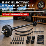 5200 lbs Trailer Axle Kit - 6 Lug Electric Brake Axle & Suspension