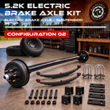 5200 lbs Single Axle Kit with Wheels - Electric Trailer Brake Axle & Suspension
