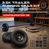 3500 lbs Single Axle Kit - Electric Trailer Brake Axle, Suspension & Wheels