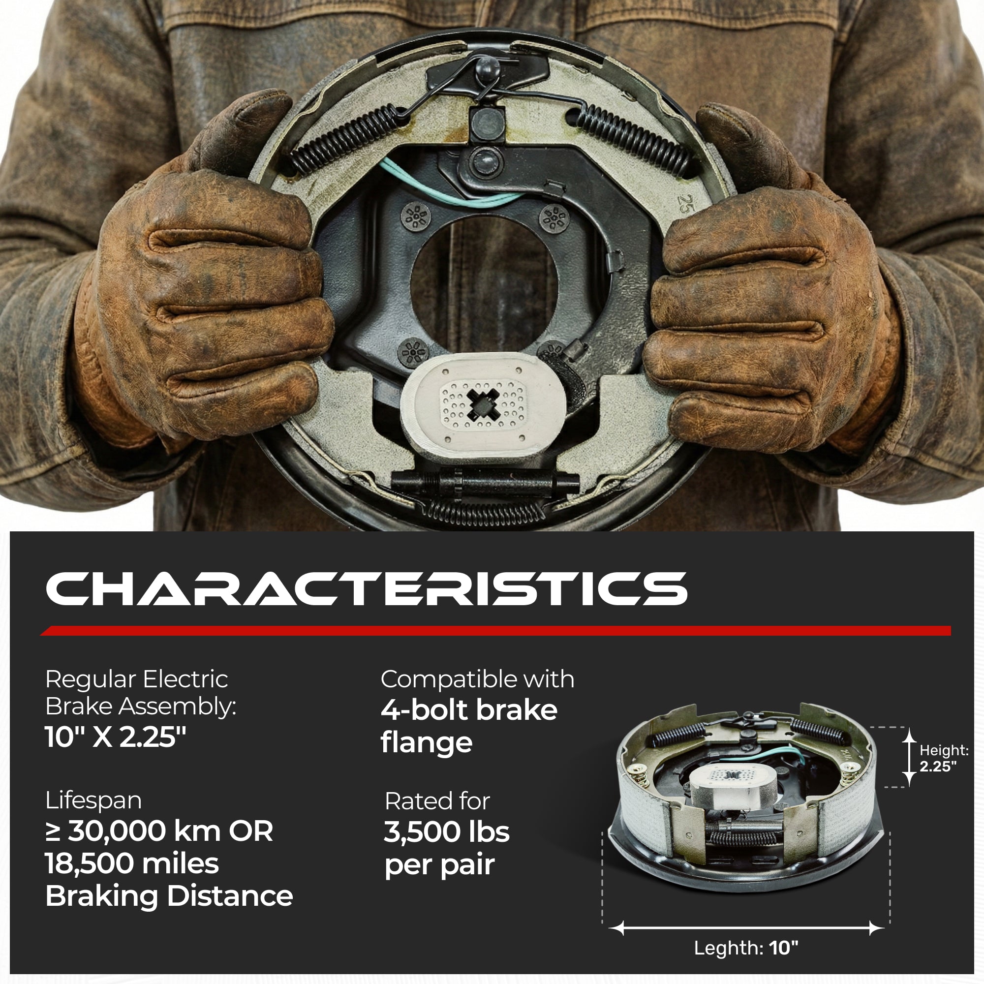 Electric Trailer Brake 3500 lbs - Standard (Driver Side)