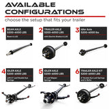 Trailer Axle - 5200-6000 lbs (Hubs/Drums, Leaf Springs & U-Bolt Hardware)