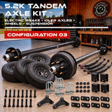5200 lbs Tandem Trailer Axle Kit with Wheels - Electric Brake & Idler Trailer Axles