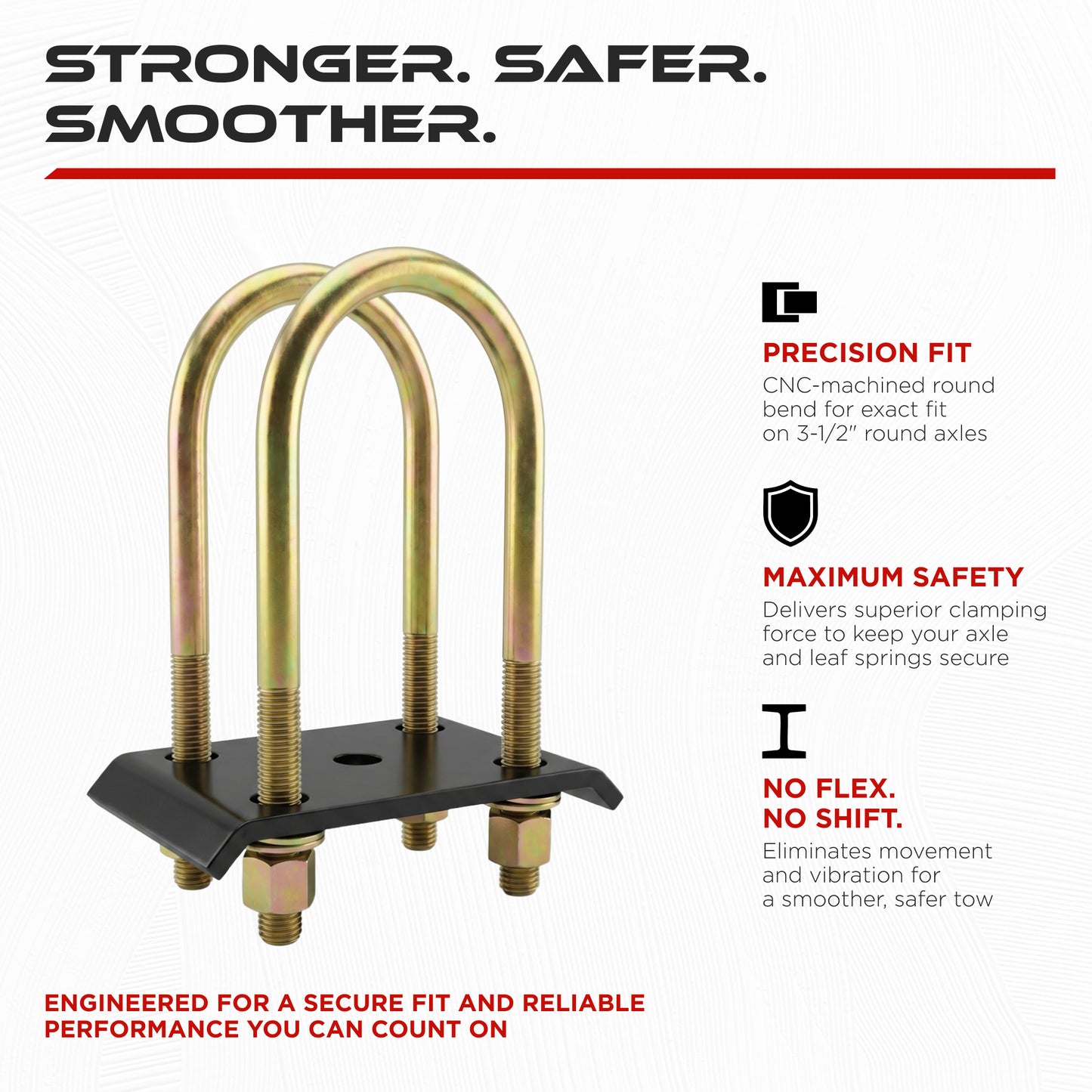 9/16" U-Bolt Kit 8000 lbs for 3.5" Trailer Axle (2 Pack)