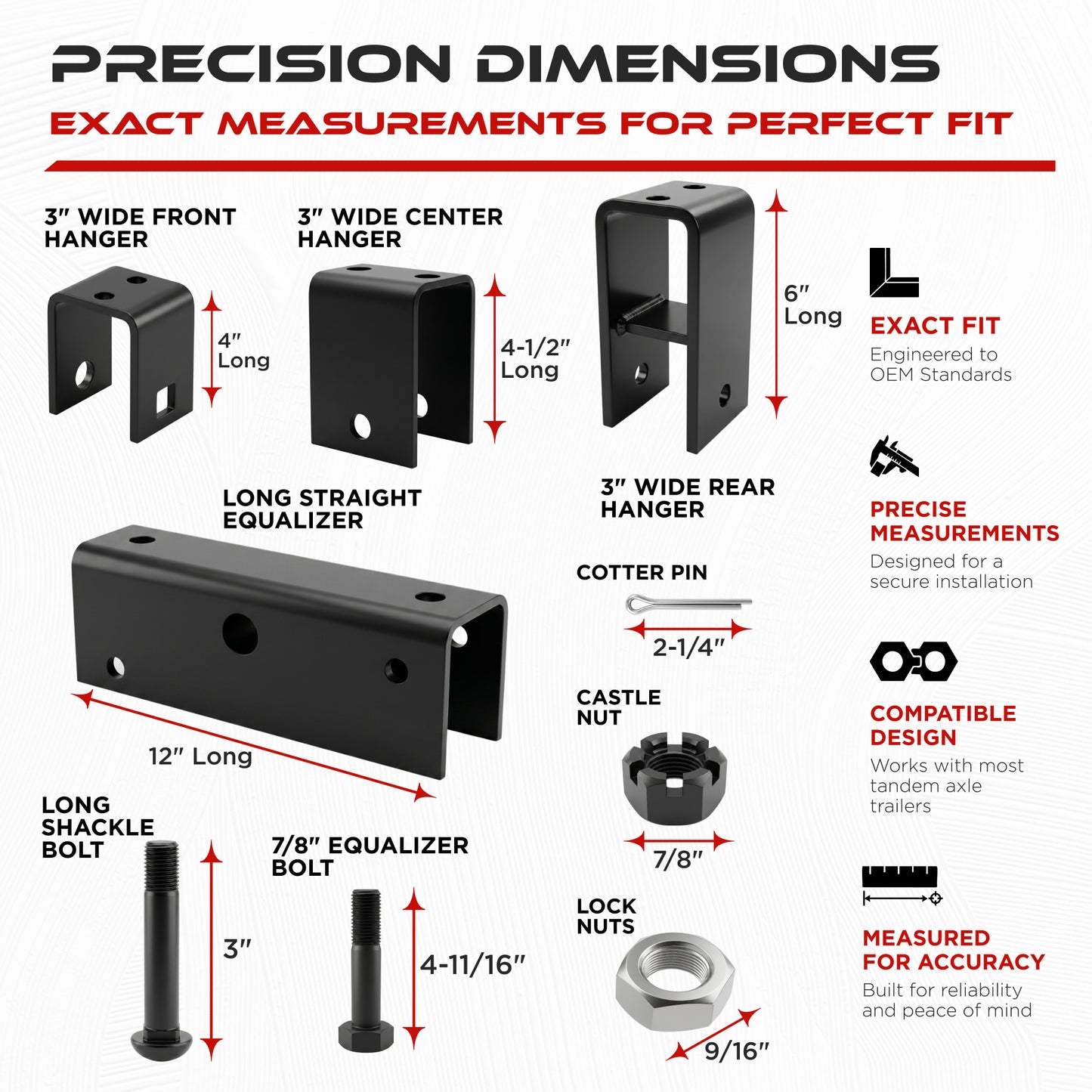 Tandem Slipper Trailer Axle Hanger Kit 5200-8000 lbs