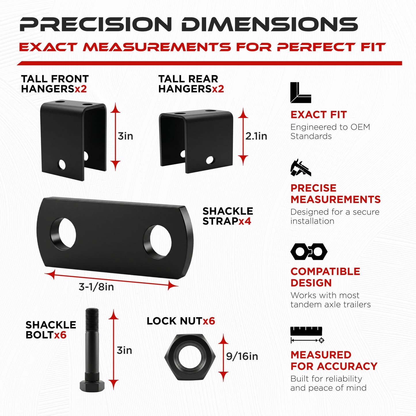 Single Axle Trailer Hanger Kit for 2000-7000 lbs