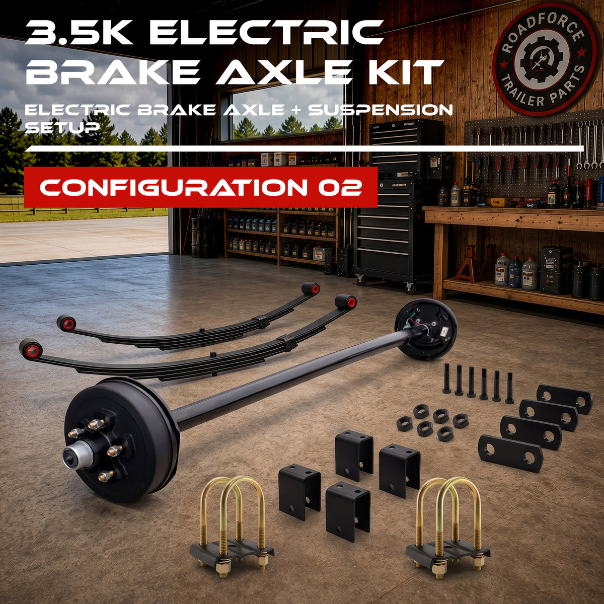 3500 lbs Single Axle Kit - Electric Trailer Brake Axle & Suspension
