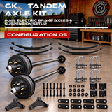 6000 lbs Tandem Axle Kit - Electric Trailer Brake Axles & Suspension