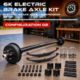 6000 lbs Trailer Axle Kit - 6 Lug Electric Brake Axle & Suspension