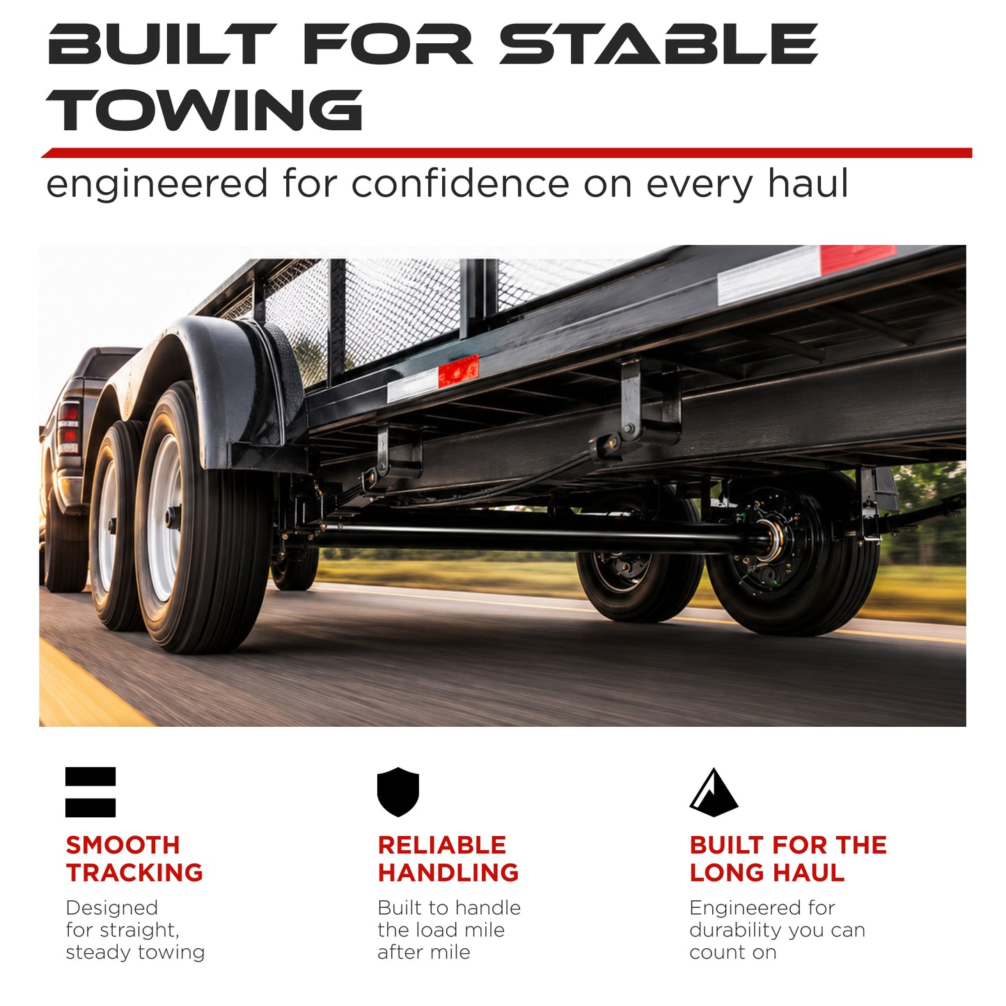 Idler Axle - 5200-6000 lbs with 5-Leaf Double Eye Springs