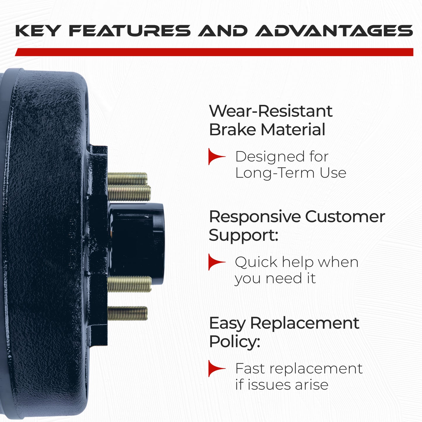 3500 lbs Trailer Hub & Drum Assembly Kit – 5 Lug, 5 on 4.5"