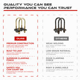 9/16" U-Bolt Kit 3500 lbs for 2-3/8" Round Axle (4 Pack)