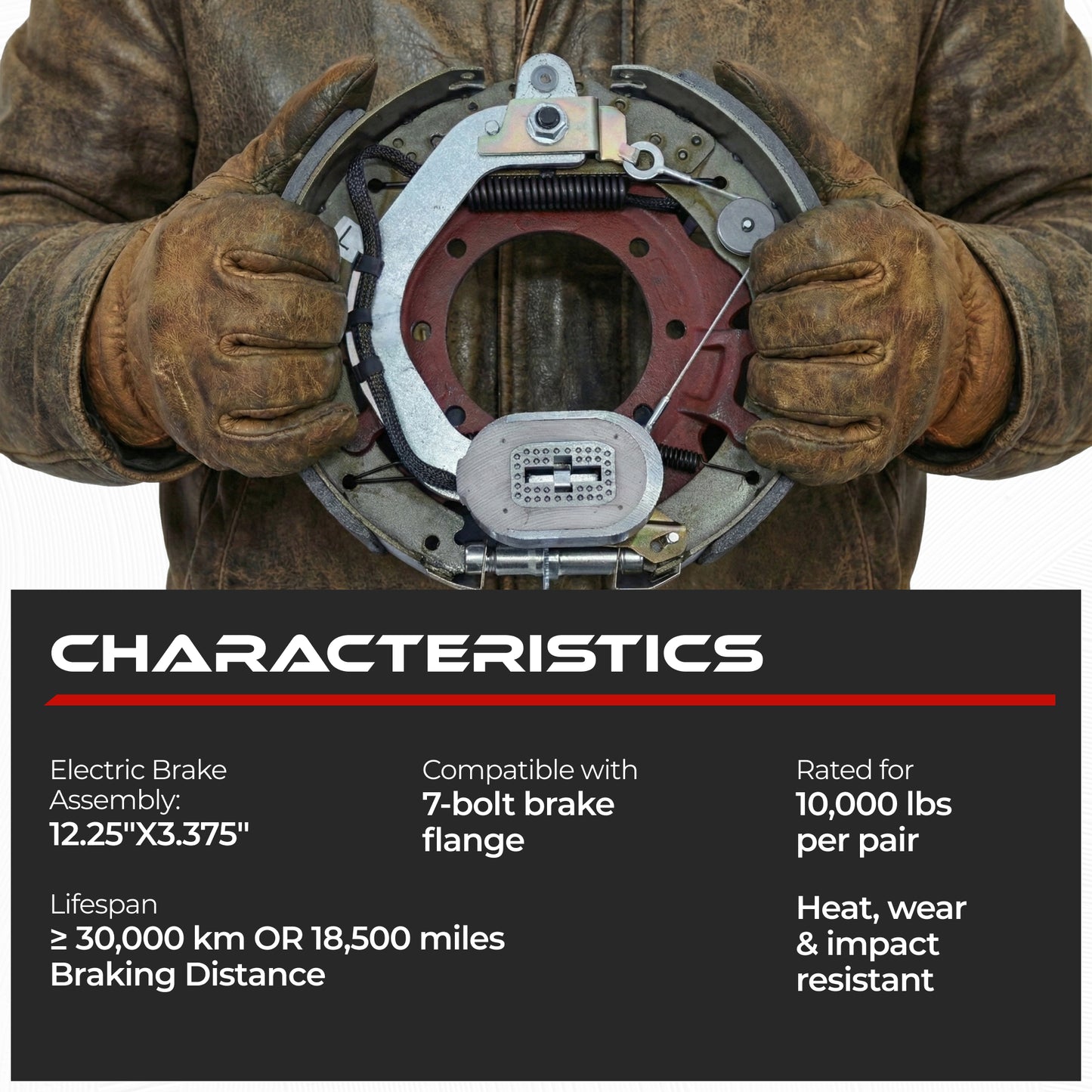 Self-Adjusting Electric Trailer Brake 9000-10000 lbs (Passenger Side)