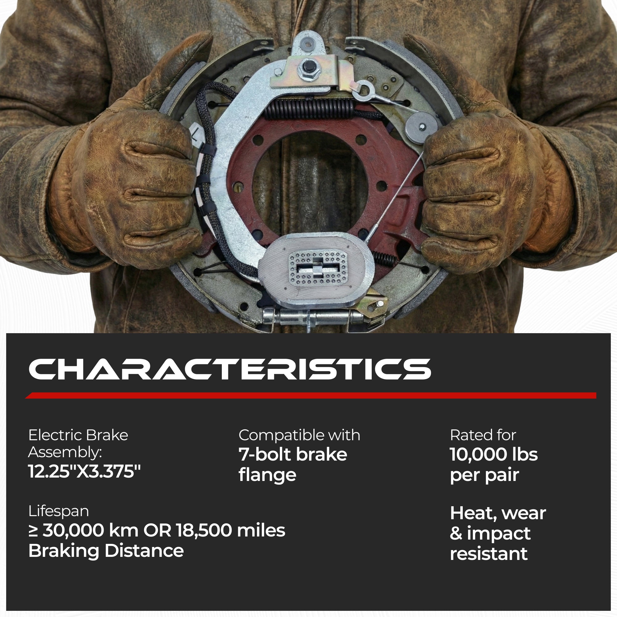 Self-Adjusting Electric Trailer Brake 9000-10000 lbs (Passenger Side)