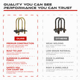 9/16" Trailer U-Bolt Kit 10000 lbs for 5" Tube Axles (4 Pack)