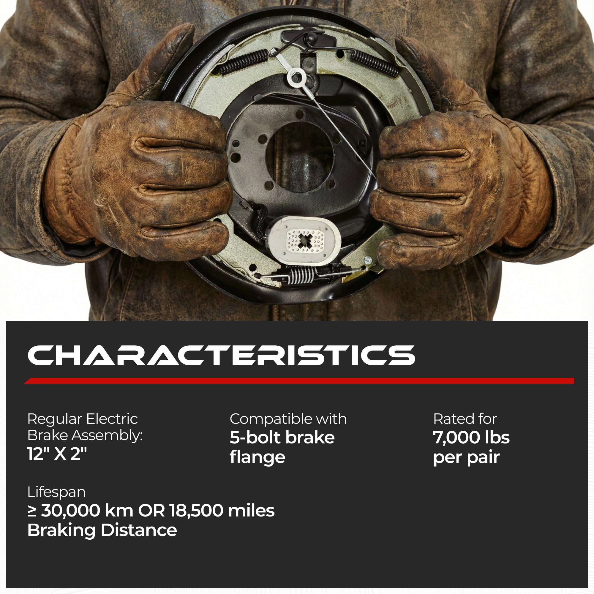 Electric Trailer Brake 7000 lbs - Standard (Passenger Side)