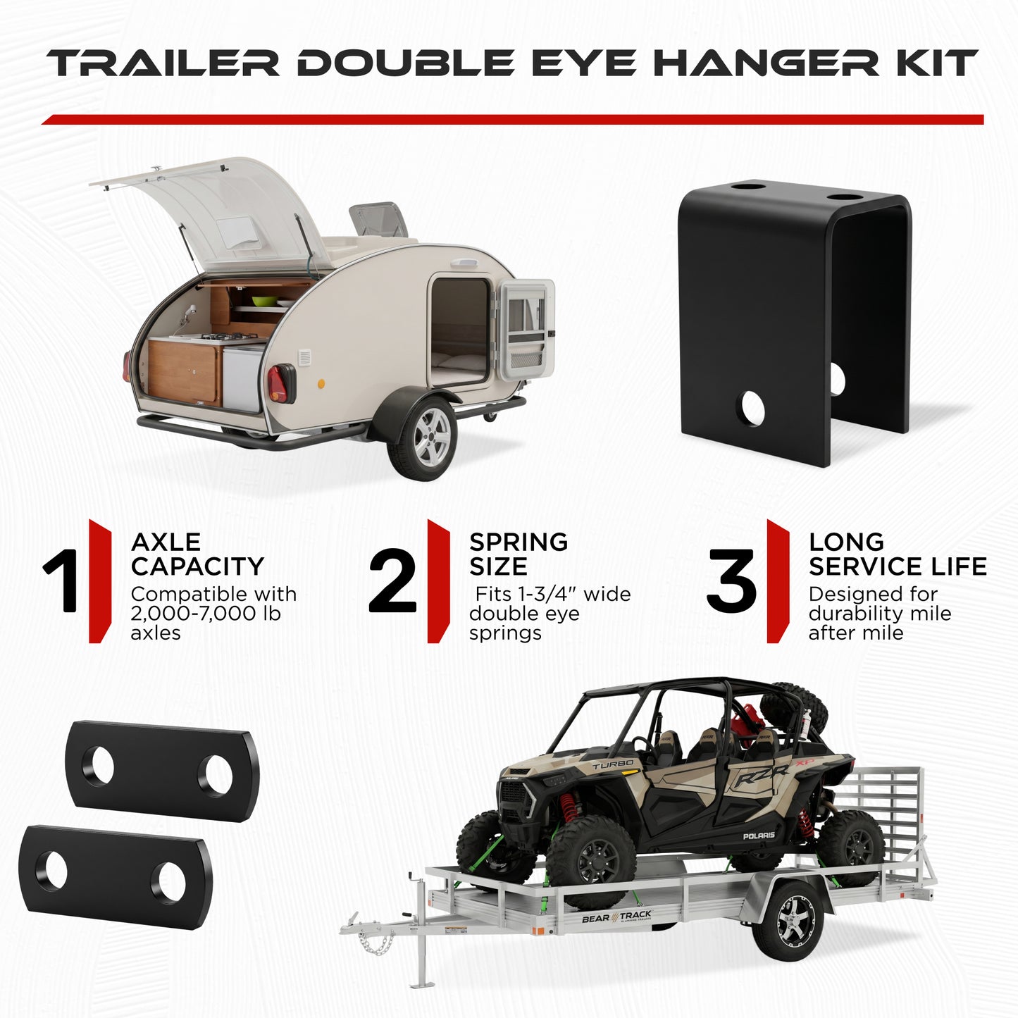 Single Axle Trailer Hanger Kit for 2000-7000 lbs