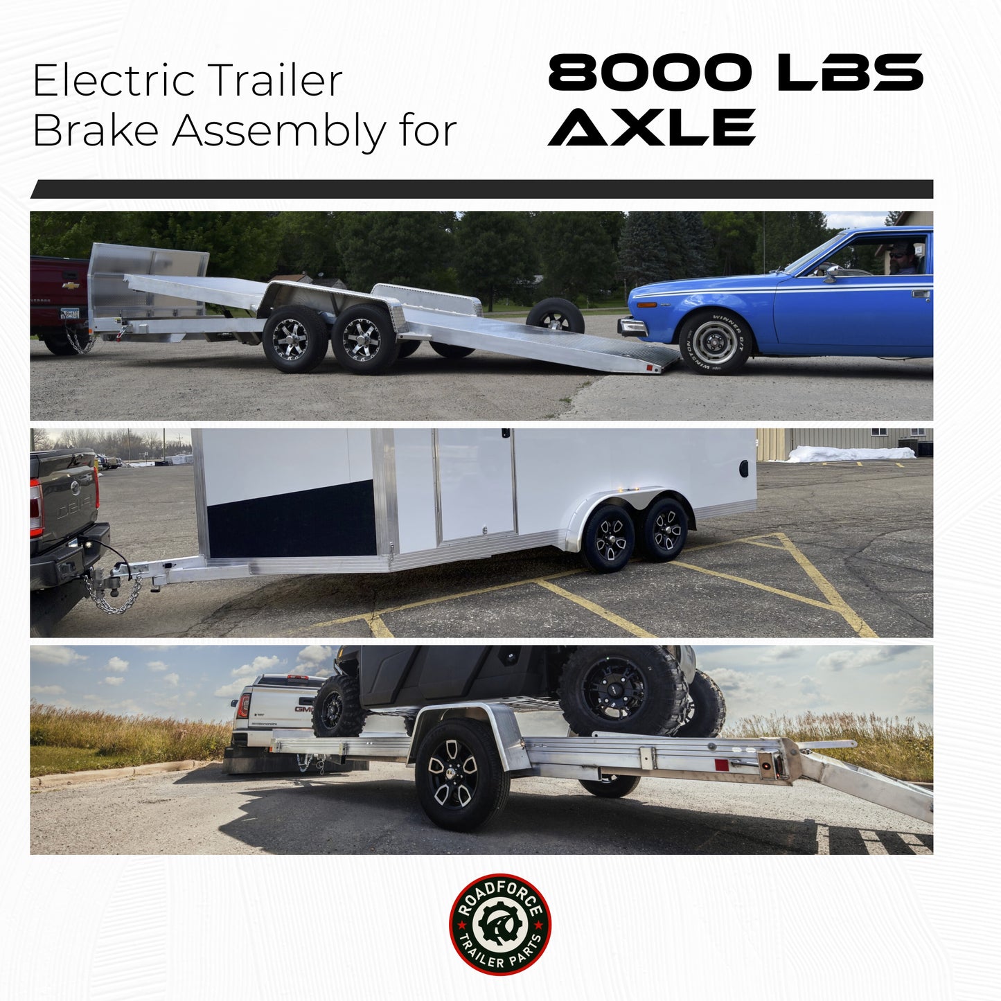 Self-Adjusting Electric Trailer Brake 8000 lbs (1 Right + 1 Left)