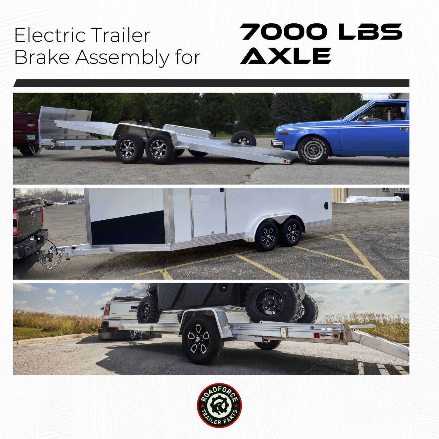 Self-Adjusting Electric Trailer Brake 7000 lbs (2 Right + 2 Left)