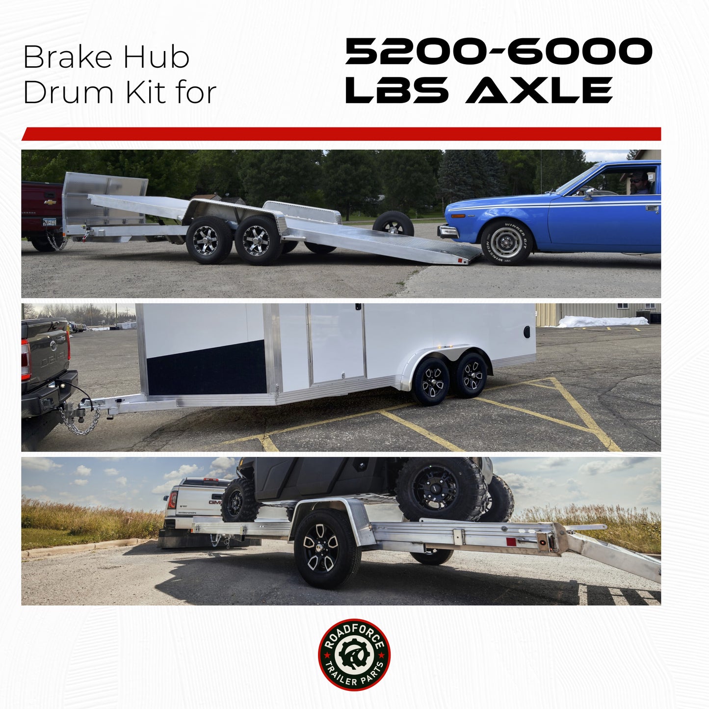 Hub and Drum Assembly Kit for 6000 lbs Axle (Set of 2)