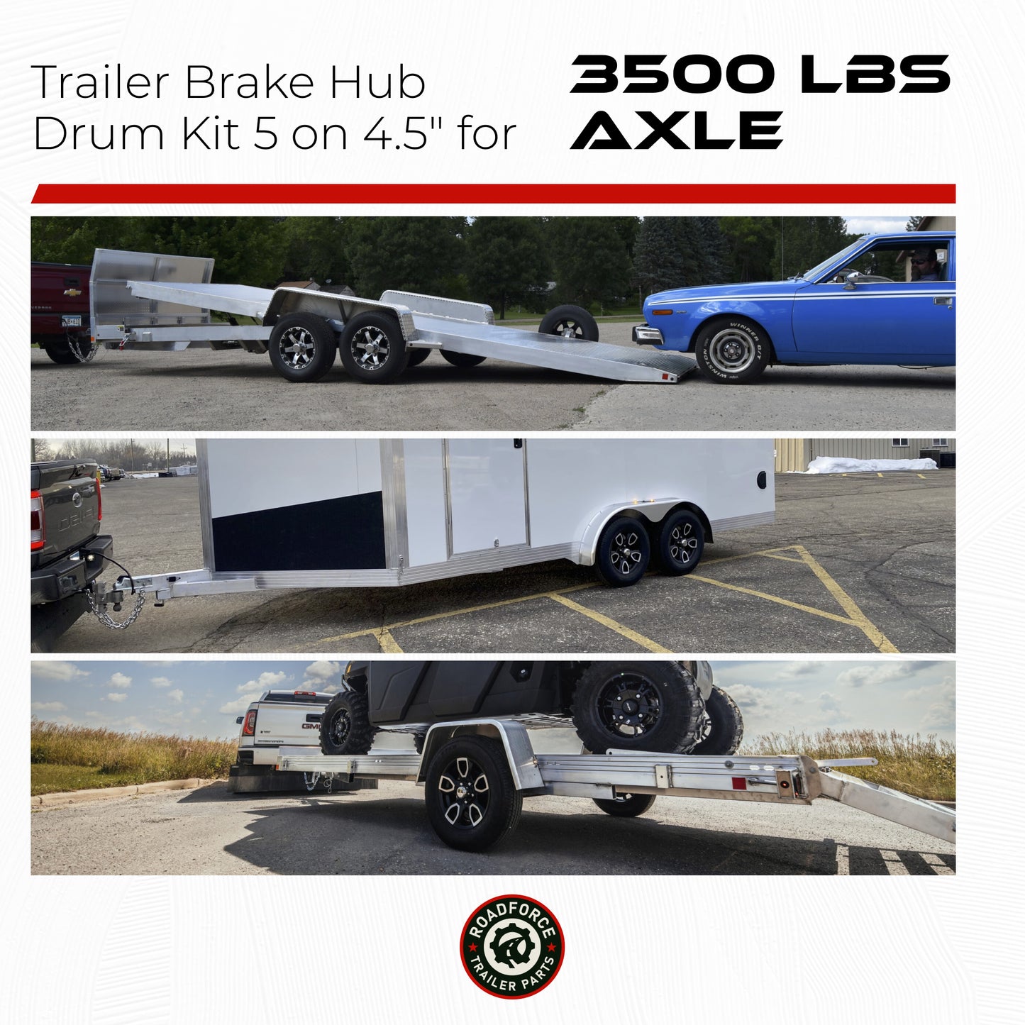 3500 lbs Trailer Hub & Drum Assembly Kit – 5 Lug, 5 on 4.5"