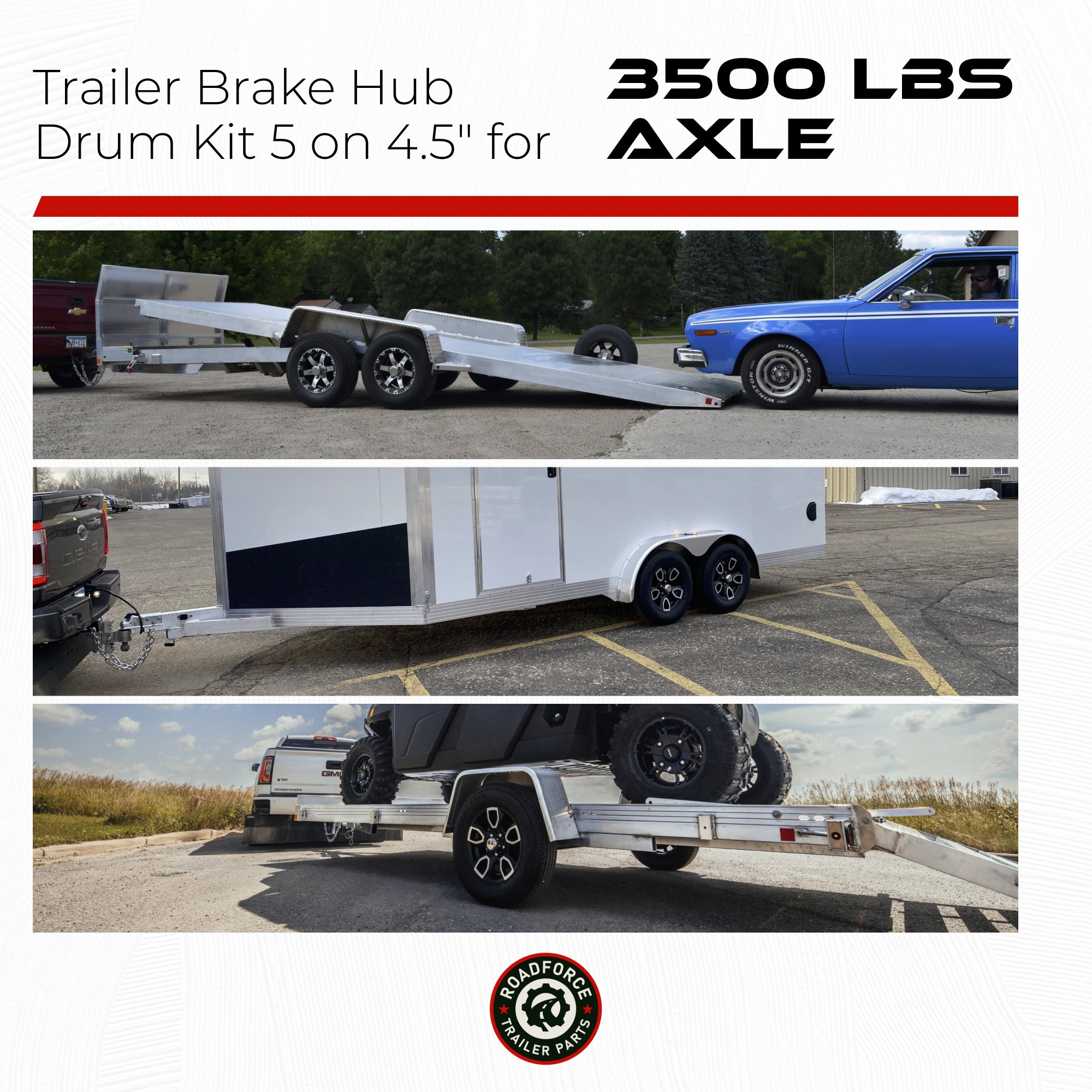 3500 lbs Trailer Hub & Drum Assembly Kit – 5 Lug, 5 on 4.5"
