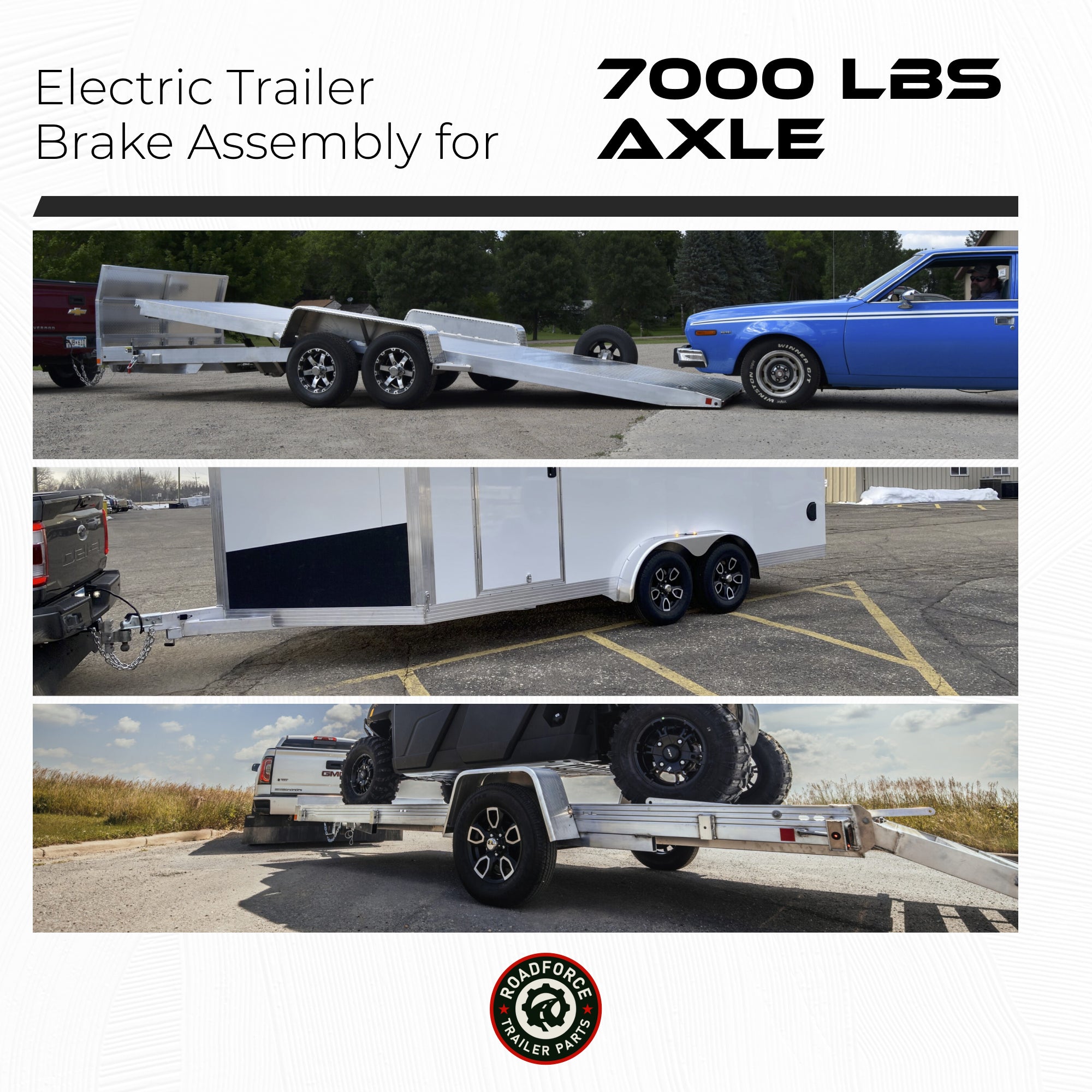 Manual Electric Trailer Brake 7000 lbs (2 Right + 2 Left)